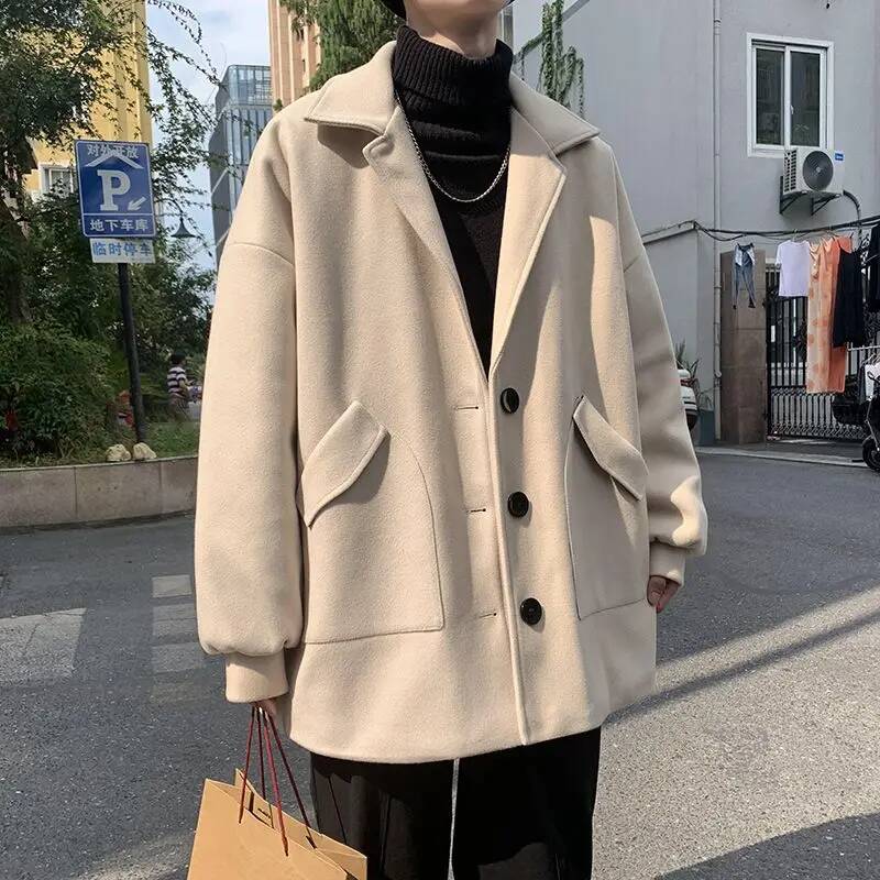 Winter Clothing Taiwan - Koreanische Einfarbige Wollmäntel Herbst Winter Basic