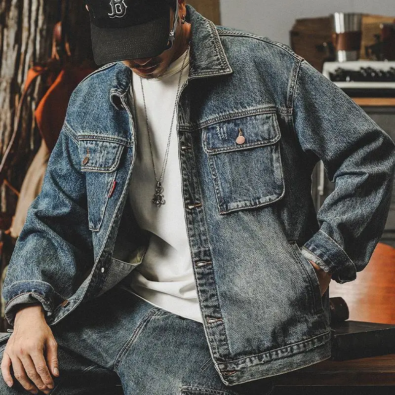 Winter Clothing Men Style - Trendige lose Jeansjacken für Herren, Cargo-Cowboy-Mantel