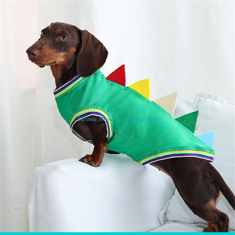Winter Clothing For Dogs - H7BF Dackel-Dinosaurier-Thema-Kostümweste, 2-Bein-Design, einfach zu tragende