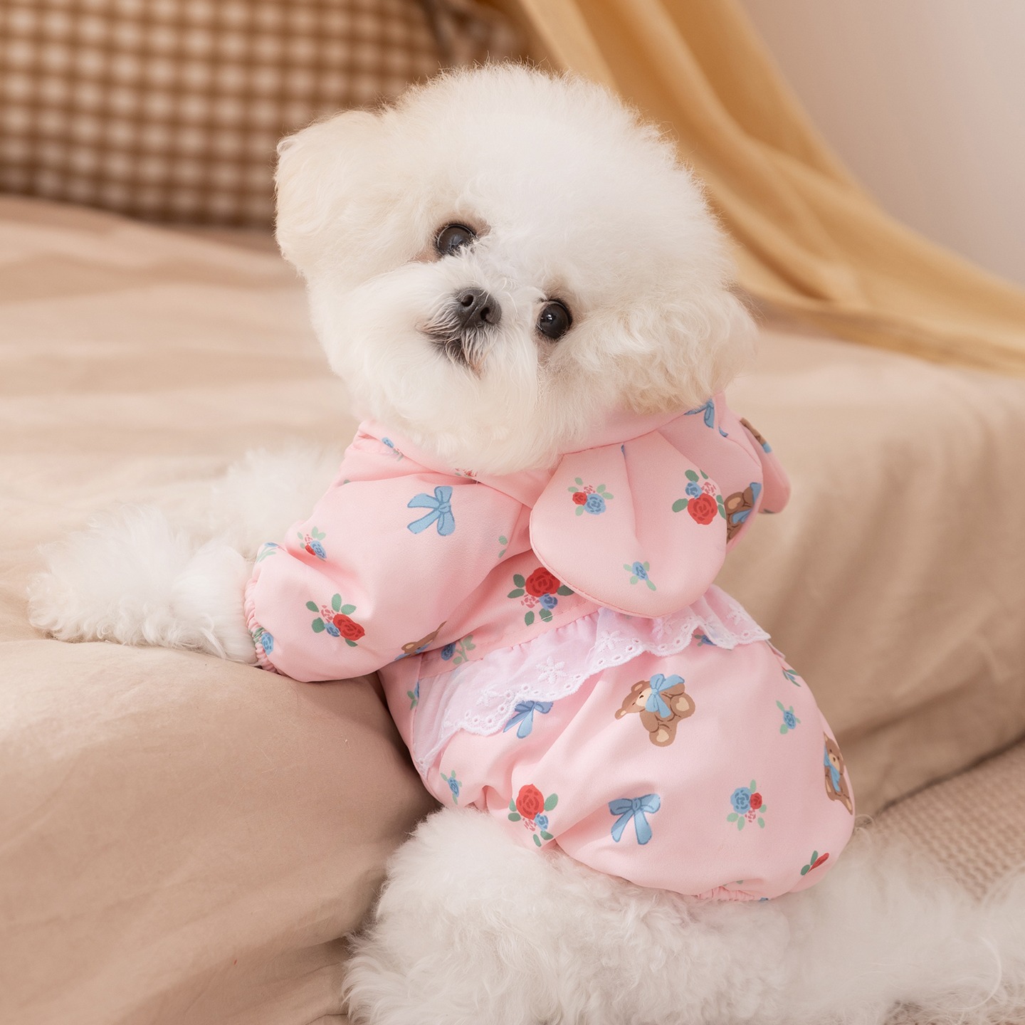 Winter Rose-gemusterte Hund Kl – Winter Clothing Patterns Bewertung und Preis